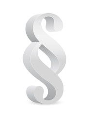 Paragraph – Weißes 3D Paragraphenzeichen