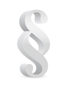 Paragraph &ndash; Wei&szlig;es 3D Paragraphenzeichen