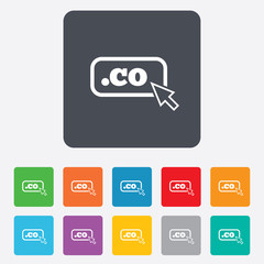 Domain CO sign icon. Top-level internet domain