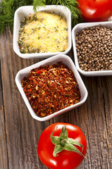 spices and vegetables