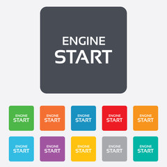 Start engine sign icon. Power button.