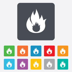 Fire flame sign icon. Fire symbol.