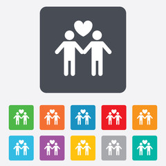 Couple sign icon. Male love male. Gays.