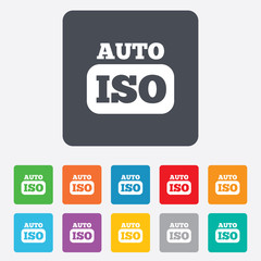 ISO Auto photo camera sign icon. Settings symbol