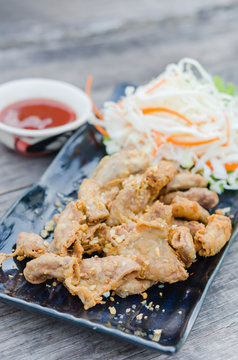 pork chitterlings fried