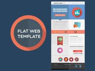 Flat web design template