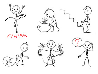 Set of characteristic men - business and finance