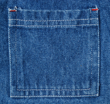 blue denim textile pocket