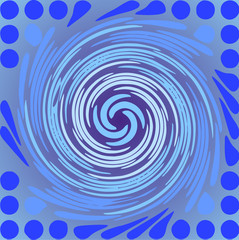 Modern abstract blue spiral motif