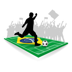 Fototapeta premium fussballfeld mit spieler VI