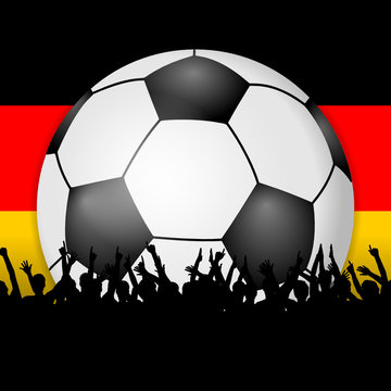 fussball mit publikum deutschlandfahne I