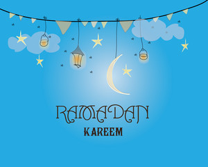 Creative greeting card design festival Ramadan Kareem