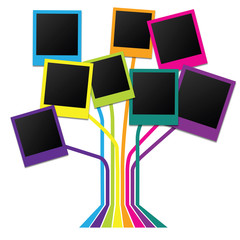 Family tree with many-colored frames - 65688976