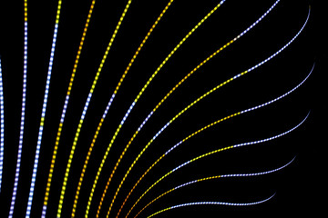Naklejka premium Neon abstract background of lines and bokeh