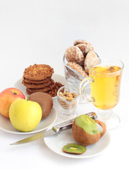 Fruit, juice and cookies.1