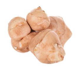 Topinambur roots isolated on white