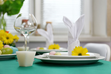 Beautiful holiday Easter table setting