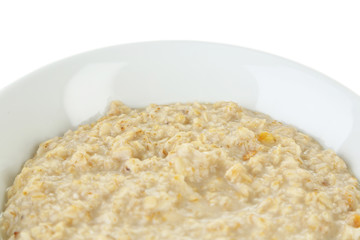 Tasty oatmeal close up