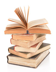 Old books isolated on white