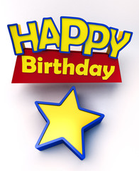 Happy Birthday with star