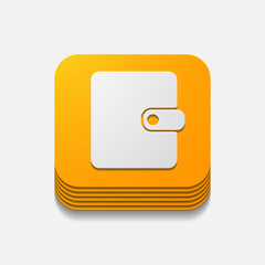 Obraz premium square button: purse