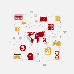 Set of sticker design. High-tech business concept