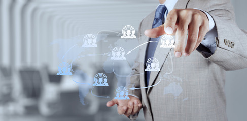 businessman working with new modern computer show social network