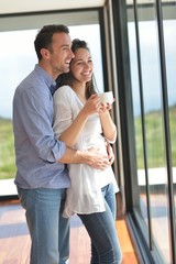 young couple relax at home