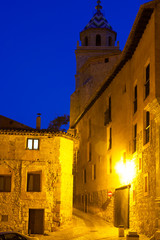 Narrow street at old town in night