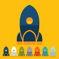 Flat design: rocket