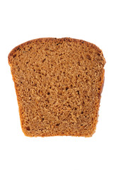 Brown bread slice isolated on white background