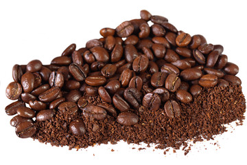 coffee grains isolated