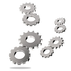3d cog gear on white background