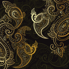 Paisley background. Hand Drawn ornament.