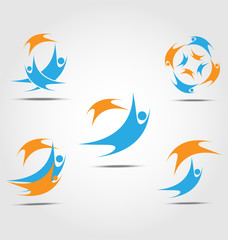 Parachute and parachute club business icon