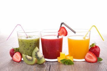 assortment of fruit juice