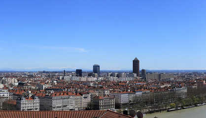 Fototapeta premium vue aérienne de la ville de lyon