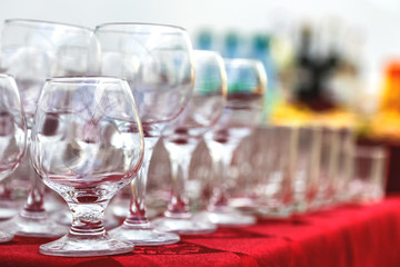 Empty wine glasses