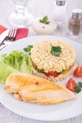 chicken breast and vegetable
