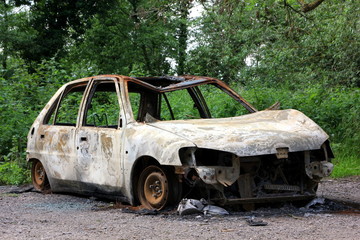 burnt out car