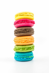 Sweet and colourful french macaroons.