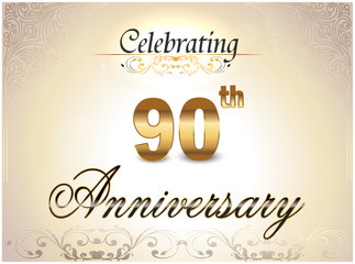 90 year anniversary golden label, 90th anniversary