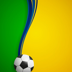 Vector Illustration of a Soccer Background with Brazil Colors