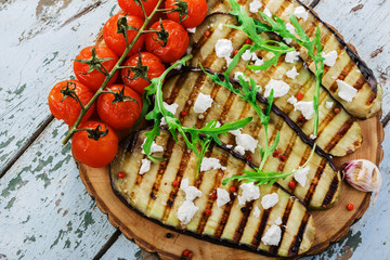 grilled eggplant with feta cheese