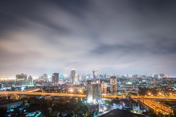 Fototapeta na wymiar night cityscape of bangkok