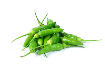 Green peppers isolated on white