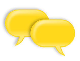Zwei überlappende gelbe Sprechblasen– Vektor/freigestellt