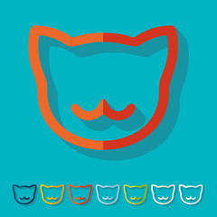 Flat design: cat
