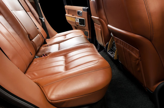 Modern car interior. Rear seats.