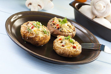 Baked stuffed mushrooms